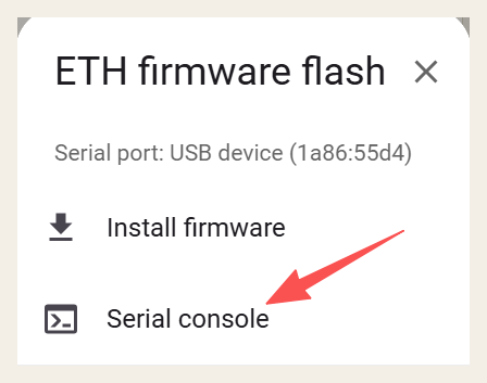 Open Serial console for logs