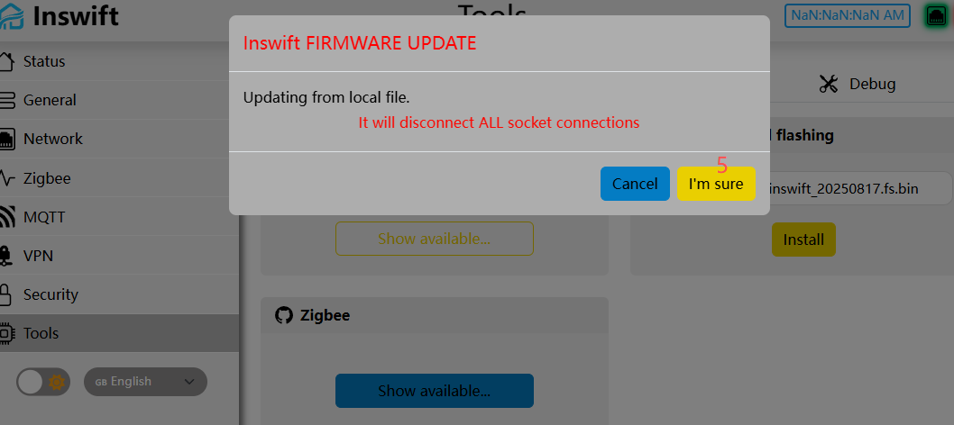 Confirm all sockets will disconnect