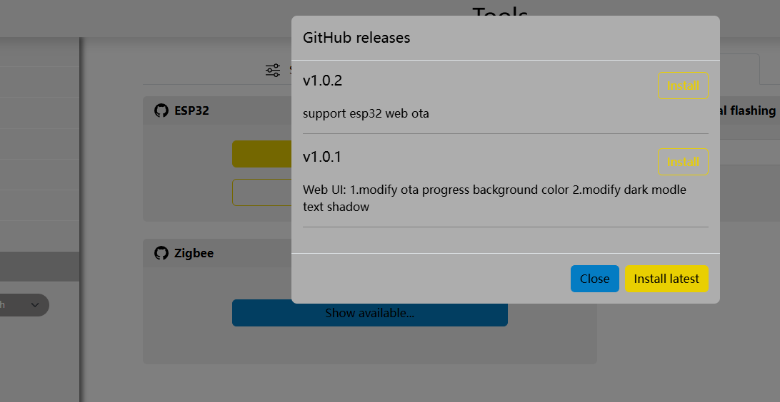 Pick a GitHub release