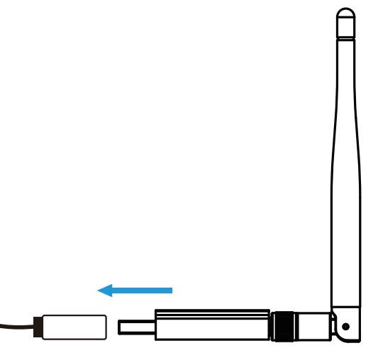 USB dongle on a USB cable